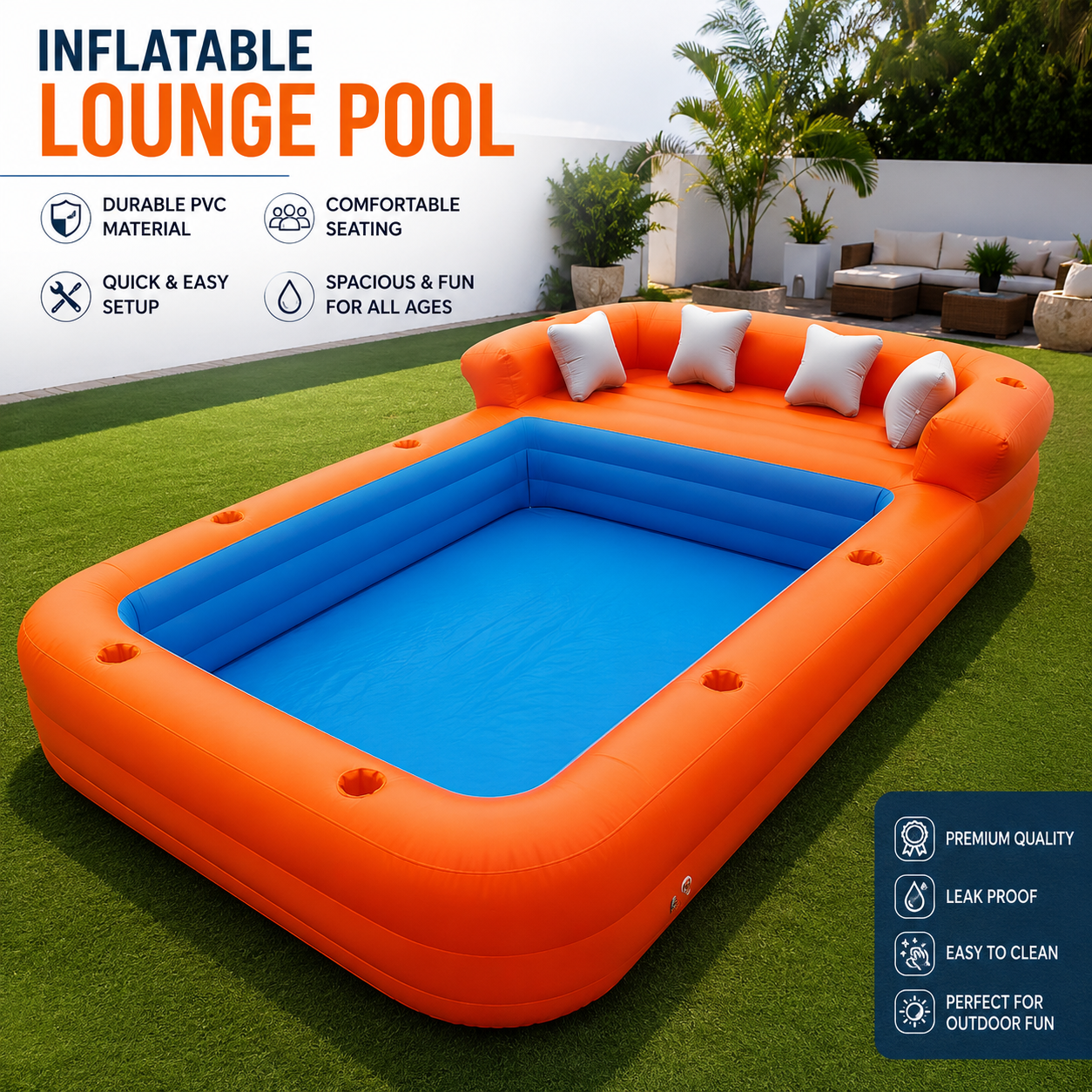 Orange Sofa Lounge Pool
